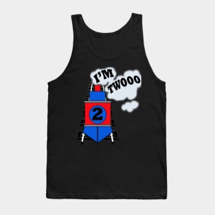 Birthday 2 Year Old Train Theme I'm Twooo Gifts & Cards Tank Top